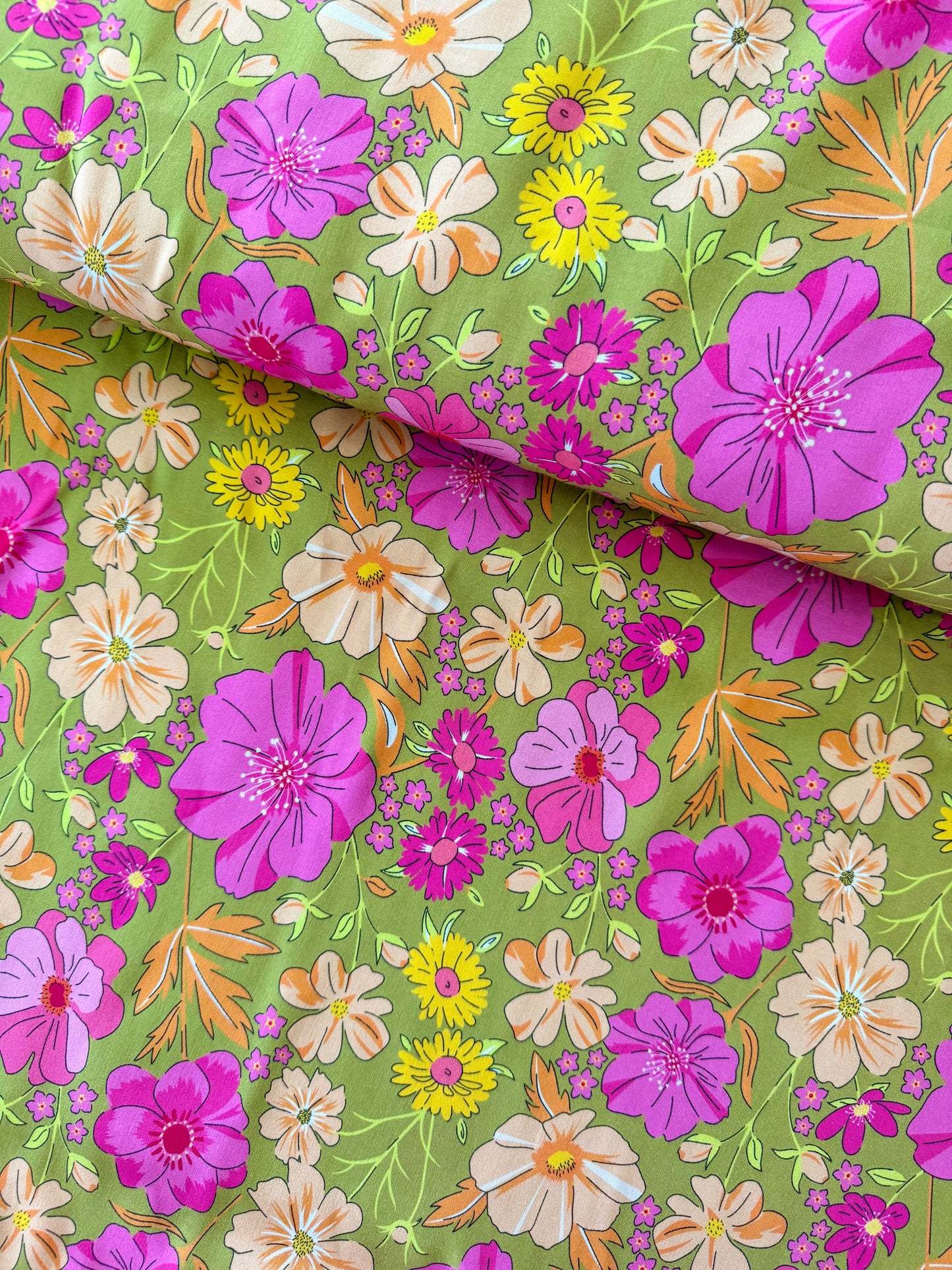 Green Floral Delight Viscose