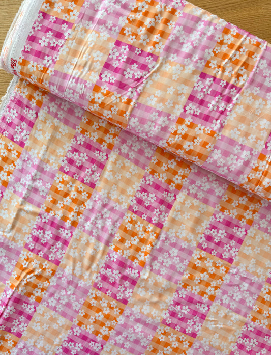 Gingham Blossom Viscose